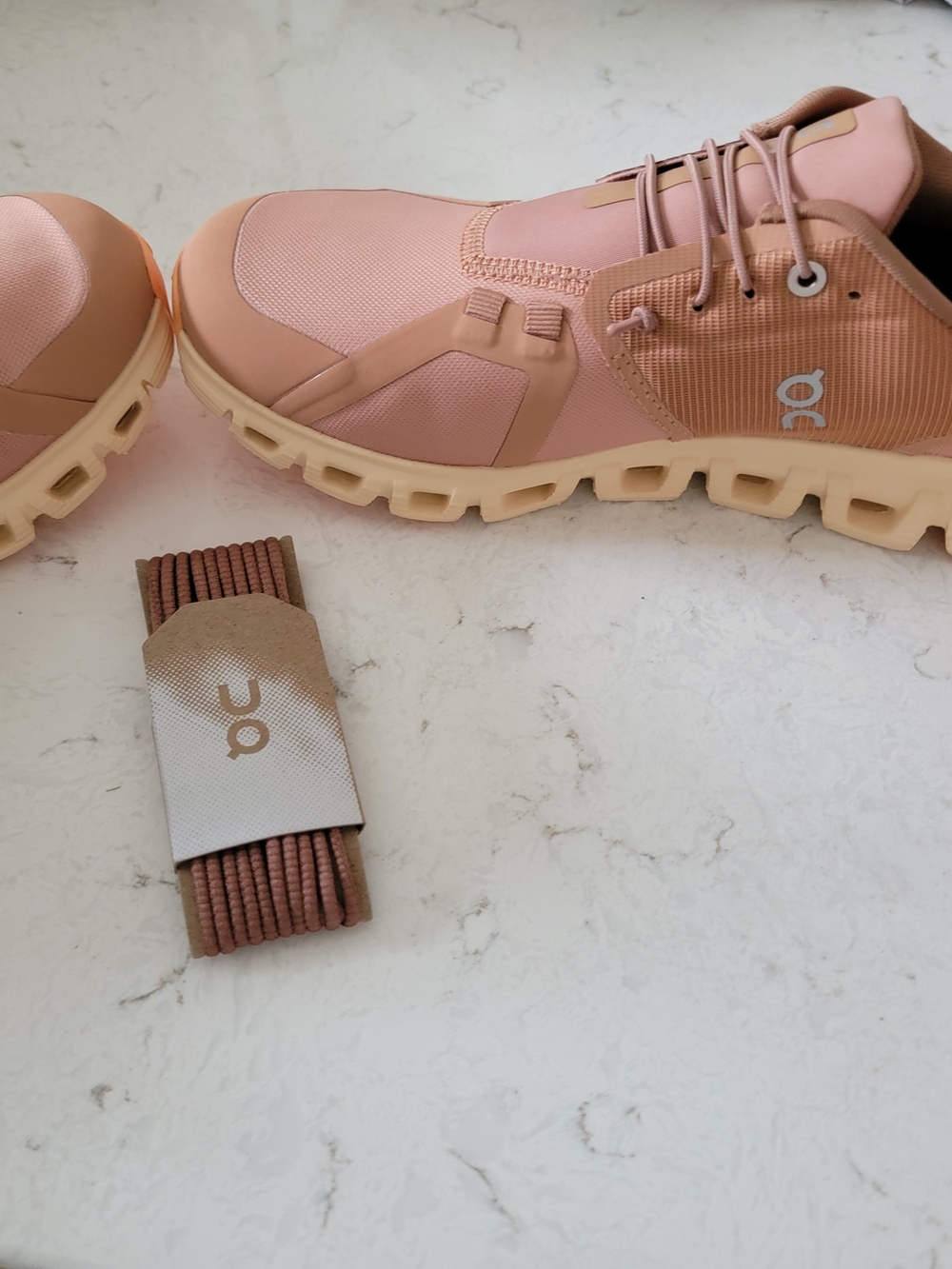 On Cloud Waterproof Women's Athletic Shoes in Rose/Tan - Picture 9 of 9